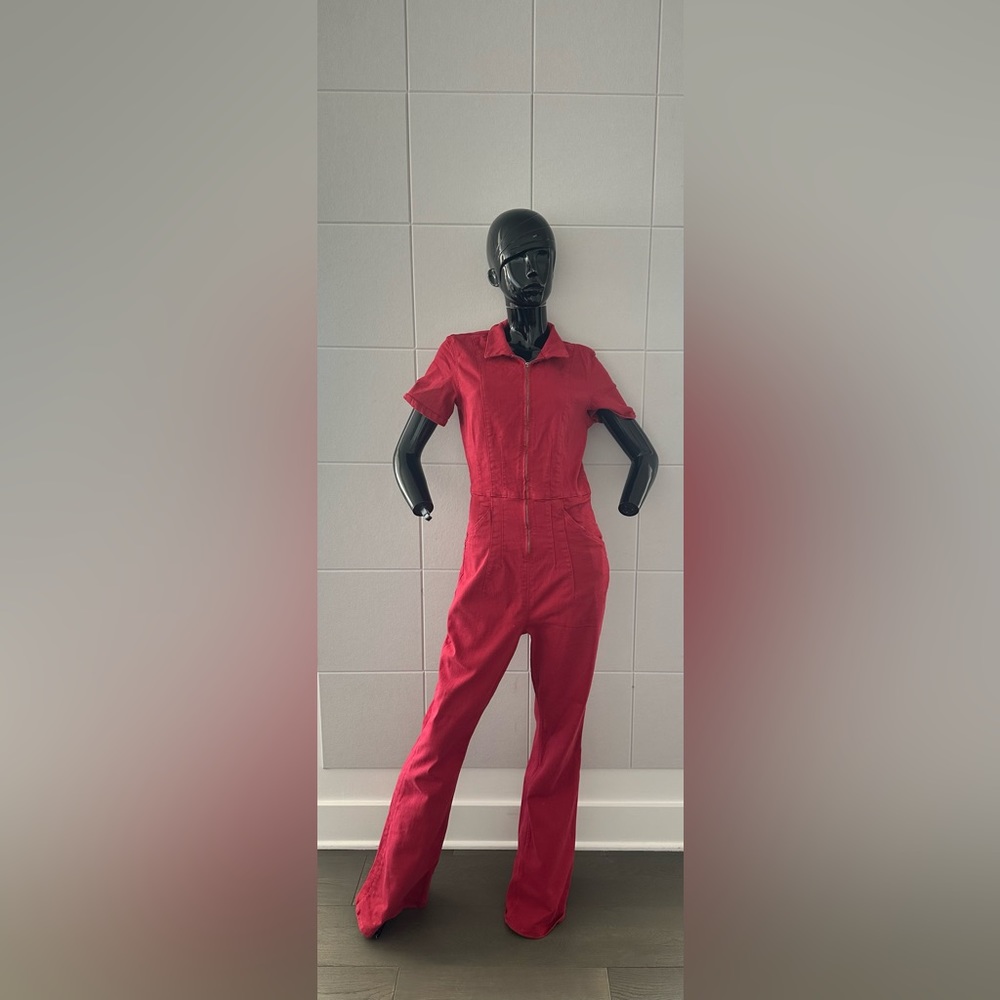 WE THE FREE red zip-up jumpsuit